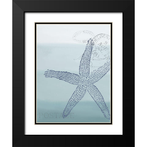 Seaside Card 4 V2 Black Modern Wood Framed Art Print with Double Matting by Allen, Kimberly
