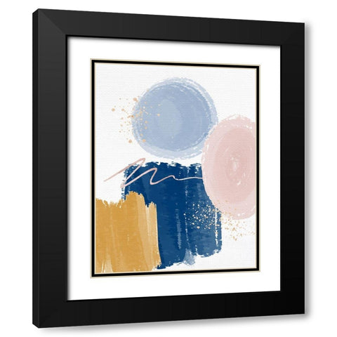 Abstract Strokes 1 Black Modern Wood Framed Art Print with Double Matting by Allen, Kimberly