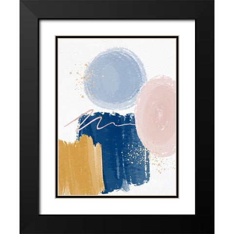 Abstract Strokes 1 Black Modern Wood Framed Art Print with Double Matting by Allen, Kimberly
