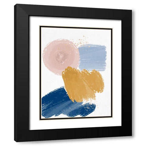 Abstract Strokes 2 Black Modern Wood Framed Art Print with Double Matting by Allen, Kimberly