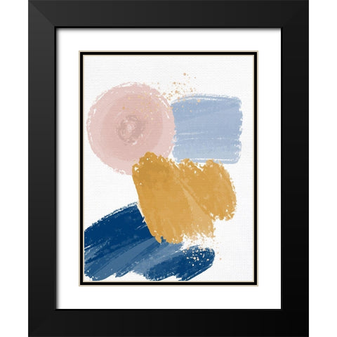 Abstract Strokes 2 Black Modern Wood Framed Art Print with Double Matting by Allen, Kimberly