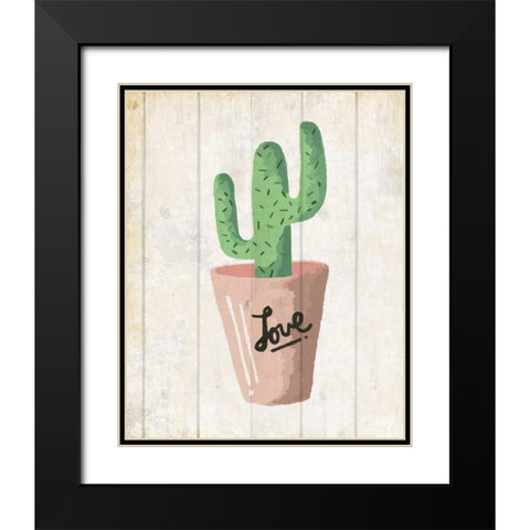 Love Cactus 1 Black Modern Wood Framed Art Print with Double Matting by Allen, Kimberly