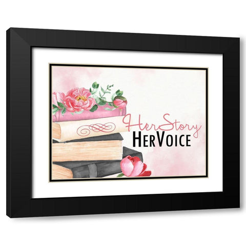 Her Voice Black Modern Wood Framed Art Print with Double Matting by Allen, Kimberly