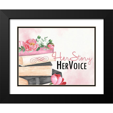 Her Voice Black Modern Wood Framed Art Print with Double Matting by Allen, Kimberly