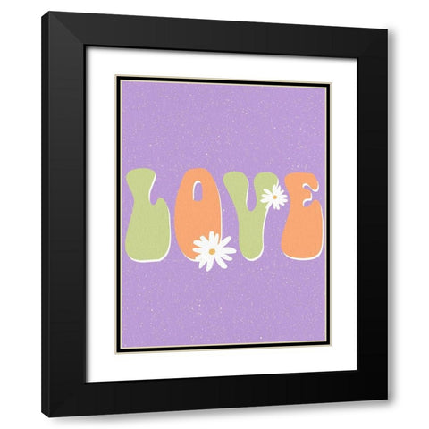 Love Daisy Black Modern Wood Framed Art Print with Double Matting by Allen, Kimberly