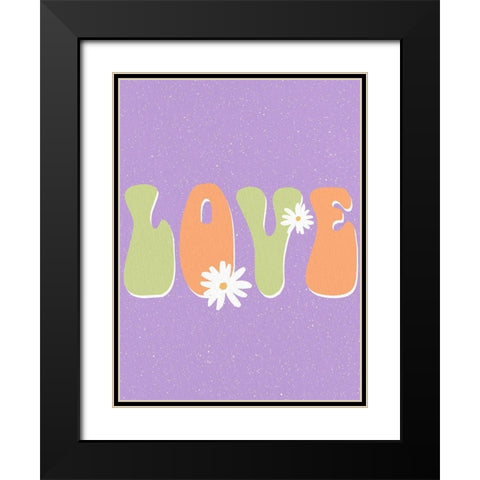 Love Daisy Black Modern Wood Framed Art Print with Double Matting by Allen, Kimberly