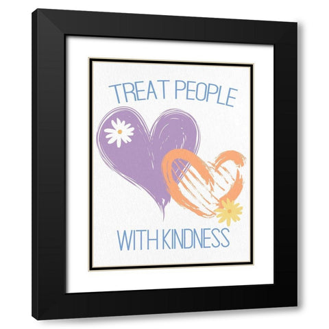 Heart Daisy 1 Black Modern Wood Framed Art Print with Double Matting by Allen, Kimberly