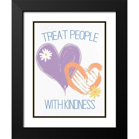 Heart Daisy 1 Black Modern Wood Framed Art Print with Double Matting by Allen, Kimberly