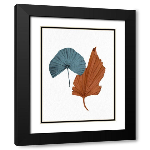 Blue Fan 2 Black Modern Wood Framed Art Print with Double Matting by Allen, Kimberly