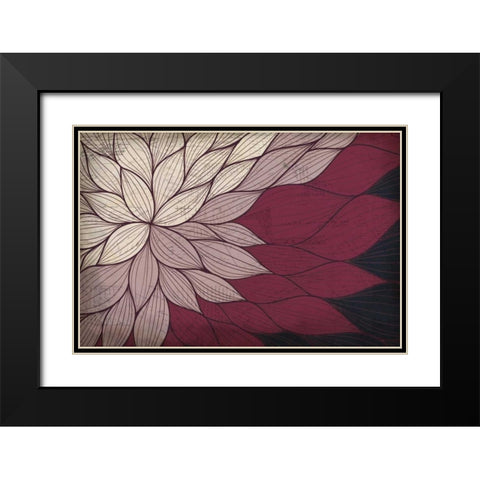 Layers of Petals Black Modern Wood Framed Art Print with Double Matting by Allen, Kimberly