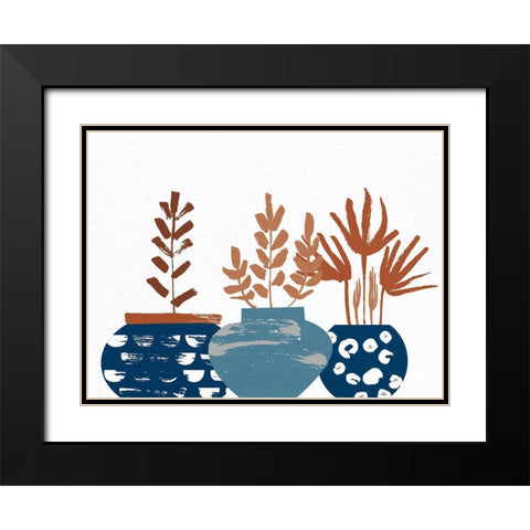Burnt Autumn Pots Black Modern Wood Framed Art Print with Double Matting by Allen, Kimberly