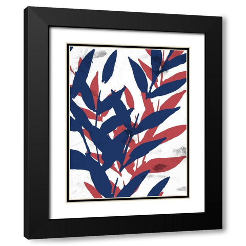 Bright Leaves 1 Black Modern Wood Framed Art Print with Double Matting by Allen, Kimberly