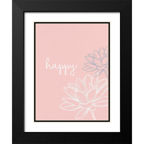 Happy Black Modern Wood Framed Art Print with Double Matting by Allen, Kimberly