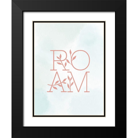 Roam Leaves Black Modern Wood Framed Art Print with Double Matting by Allen, Kimberly