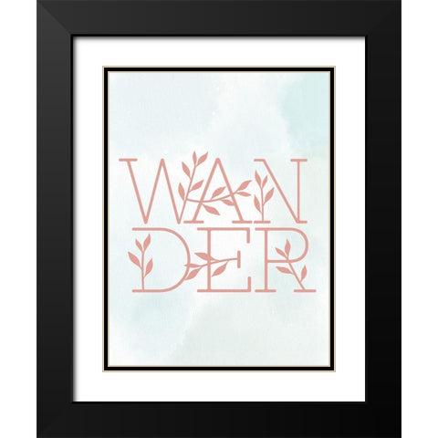 Wander Leaves Black Modern Wood Framed Art Print with Double Matting by Allen, Kimberly