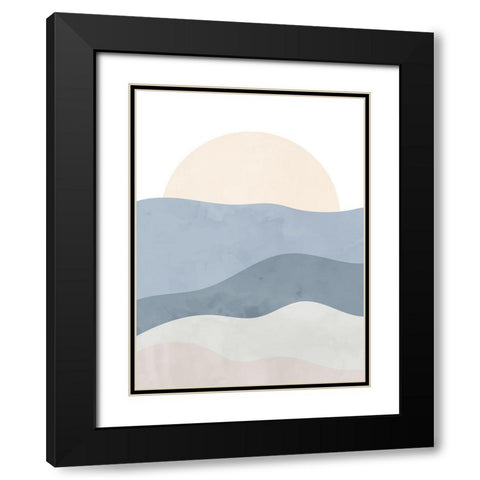 Waves Black Modern Wood Framed Art Print with Double Matting by Allen, Kimberly
