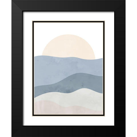 Waves Black Modern Wood Framed Art Print with Double Matting by Allen, Kimberly