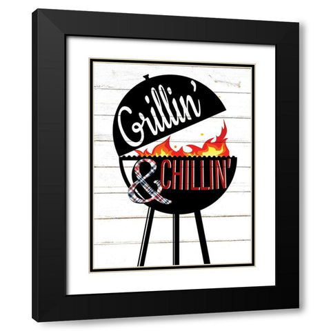 Grillin and Chillin Black Modern Wood Framed Art Print with Double Matting by Allen, Kimberly