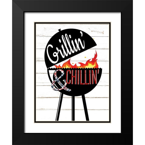 Grillin and Chillin Black Modern Wood Framed Art Print with Double Matting by Allen, Kimberly