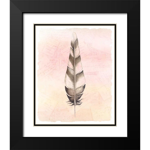 Spring Feather 1 Black Modern Wood Framed Art Print with Double Matting by Allen, Kimberly