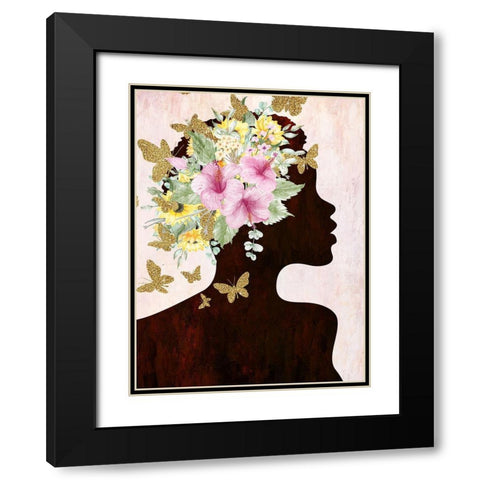 Butterfly Flight 1 Black Modern Wood Framed Art Print with Double Matting by Allen, Kimberly