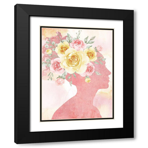 Pink Silhouette Black Modern Wood Framed Art Print with Double Matting by Allen, Kimberly