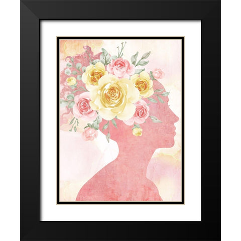 Pink Silhouette Black Modern Wood Framed Art Print with Double Matting by Allen, Kimberly