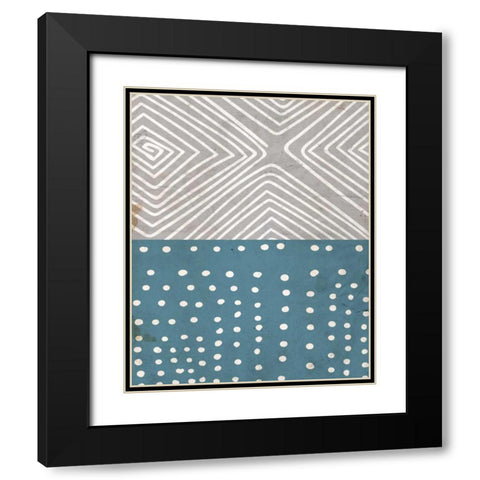 Teal Shapes 2 Black Modern Wood Framed Art Print with Double Matting by Allen, Kimberly