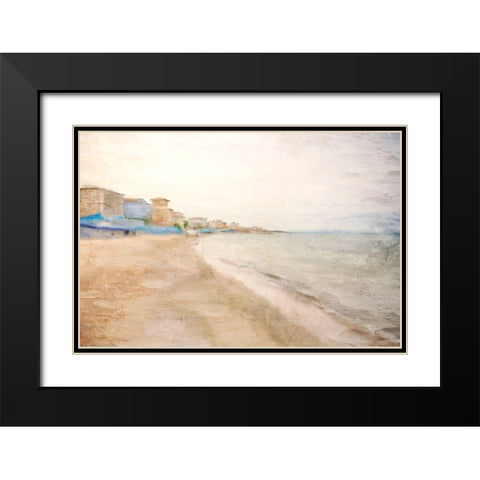 Sea Village Black Modern Wood Framed Art Print with Double Matting by Allen, Kimberly