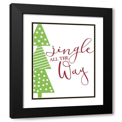 Jingle all the Way v2 Black Modern Wood Framed Art Print with Double Matting by Allen, Kimberly