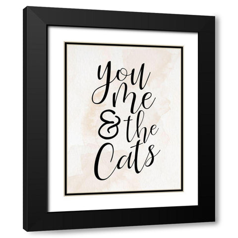 You and Me and the Cats Black Modern Wood Framed Art Print with Double Matting by Allen, Kimberly
