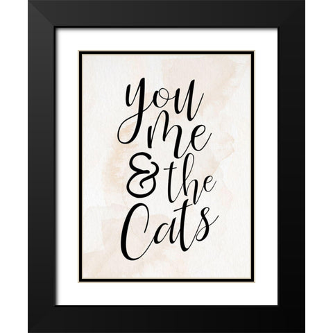 You and Me and the Cats Black Modern Wood Framed Art Print with Double Matting by Allen, Kimberly