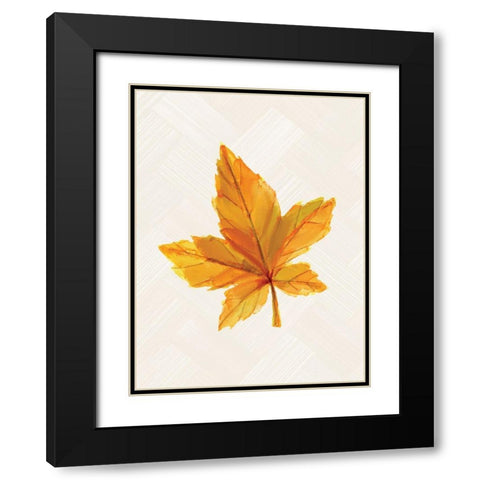 Fall Leaves 1 Black Modern Wood Framed Art Print with Double Matting by Allen, Kimberly