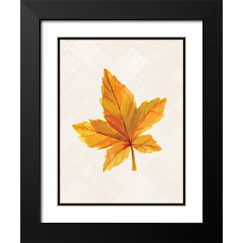 Fall Leaves 1 Black Modern Wood Framed Art Print with Double Matting by Allen, Kimberly