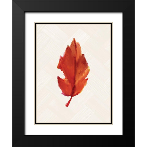 Fall Leaves 2 Black Modern Wood Framed Art Print with Double Matting by Allen, Kimberly