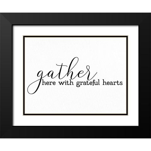 Gather Here Black Modern Wood Framed Art Print with Double Matting by Allen, Kimberly