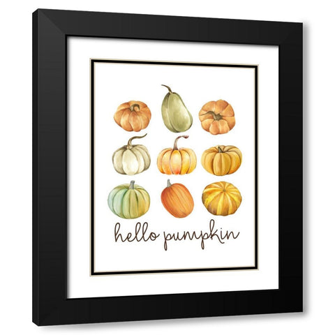 Hello Pumpkin Collage Black Modern Wood Framed Art Print with Double Matting by Allen, Kimberly