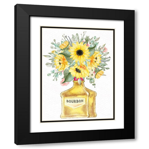 Bourbon Floral Black Modern Wood Framed Art Print with Double Matting by Allen, Kimberly