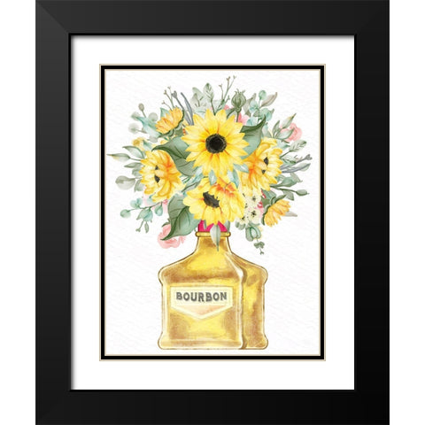 Bourbon Floral Black Modern Wood Framed Art Print with Double Matting by Allen, Kimberly