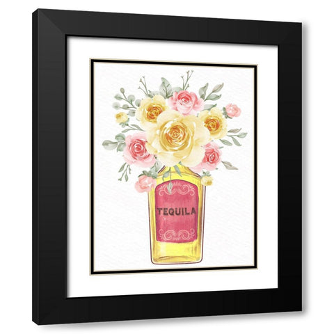 Tequila Floral Black Modern Wood Framed Art Print with Double Matting by Allen, Kimberly