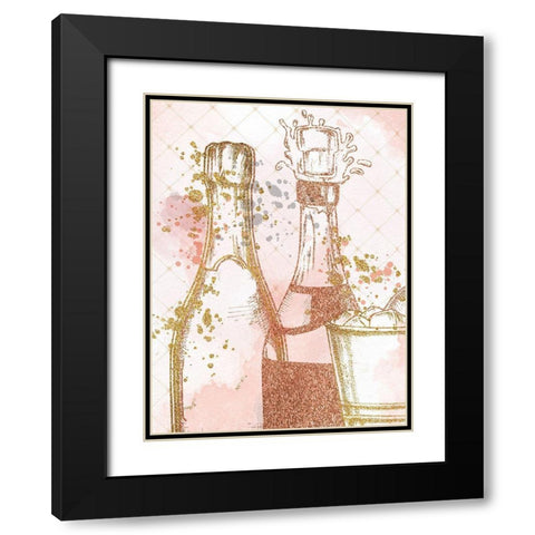 Pink Champagne Black Modern Wood Framed Art Print with Double Matting by Allen, Kimberly