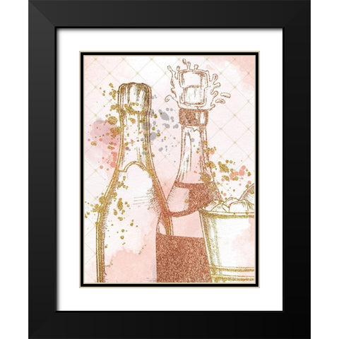 Pink Champagne Black Modern Wood Framed Art Print with Double Matting by Allen, Kimberly