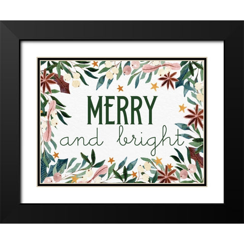 Merry and Bright Black Modern Wood Framed Art Print with Double Matting by Allen, Kimberly