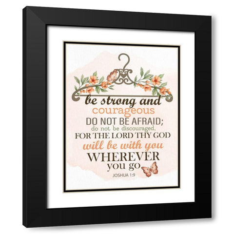 Be Strong Black Modern Wood Framed Art Print with Double Matting by Allen, Kimberly