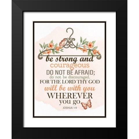Be Strong Black Modern Wood Framed Art Print with Double Matting by Allen, Kimberly