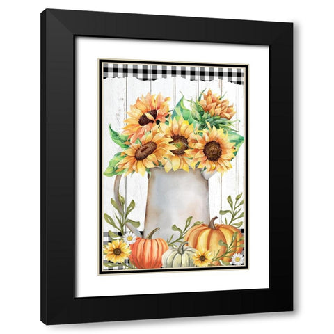 Autumn Floral Black Modern Wood Framed Art Print with Double Matting by Allen, Kimberly