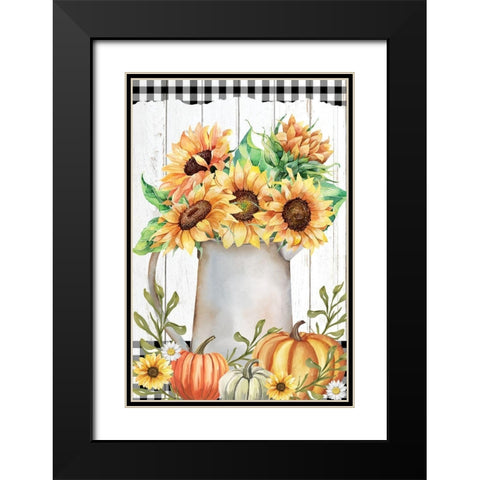 Autumn Floral Black Modern Wood Framed Art Print with Double Matting by Allen, Kimberly