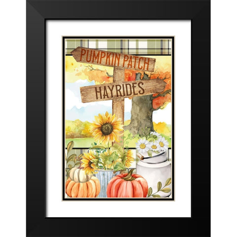 Pumpkin Patch Black Modern Wood Framed Art Print with Double Matting by Allen, Kimberly