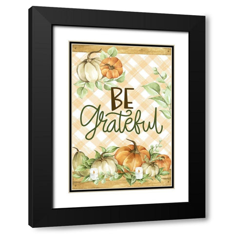 Be Grateful Black Modern Wood Framed Art Print with Double Matting by Allen, Kimberly