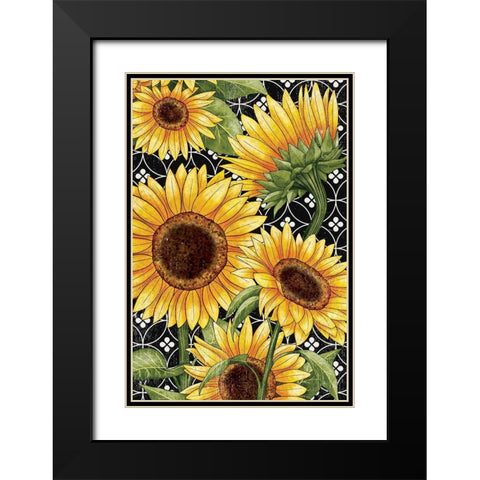 Sunflower Field Black Modern Wood Framed Art Print with Double Matting by Allen, Kimberly